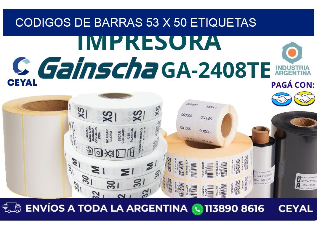 codigos de barras 53 x 50 etiquetas