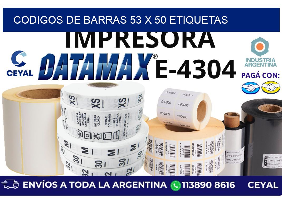 codigos de barras 53 x 50 etiquetas