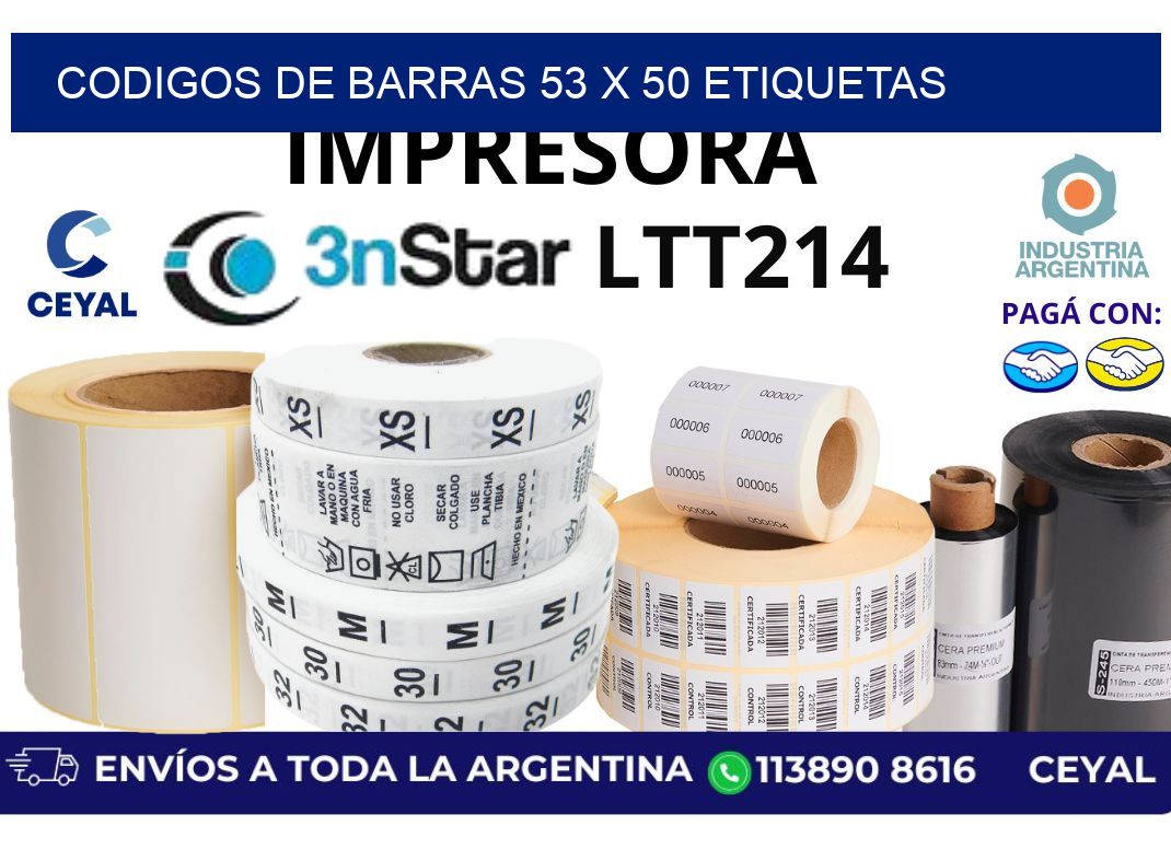 codigos de barras 53 x 50 etiquetas