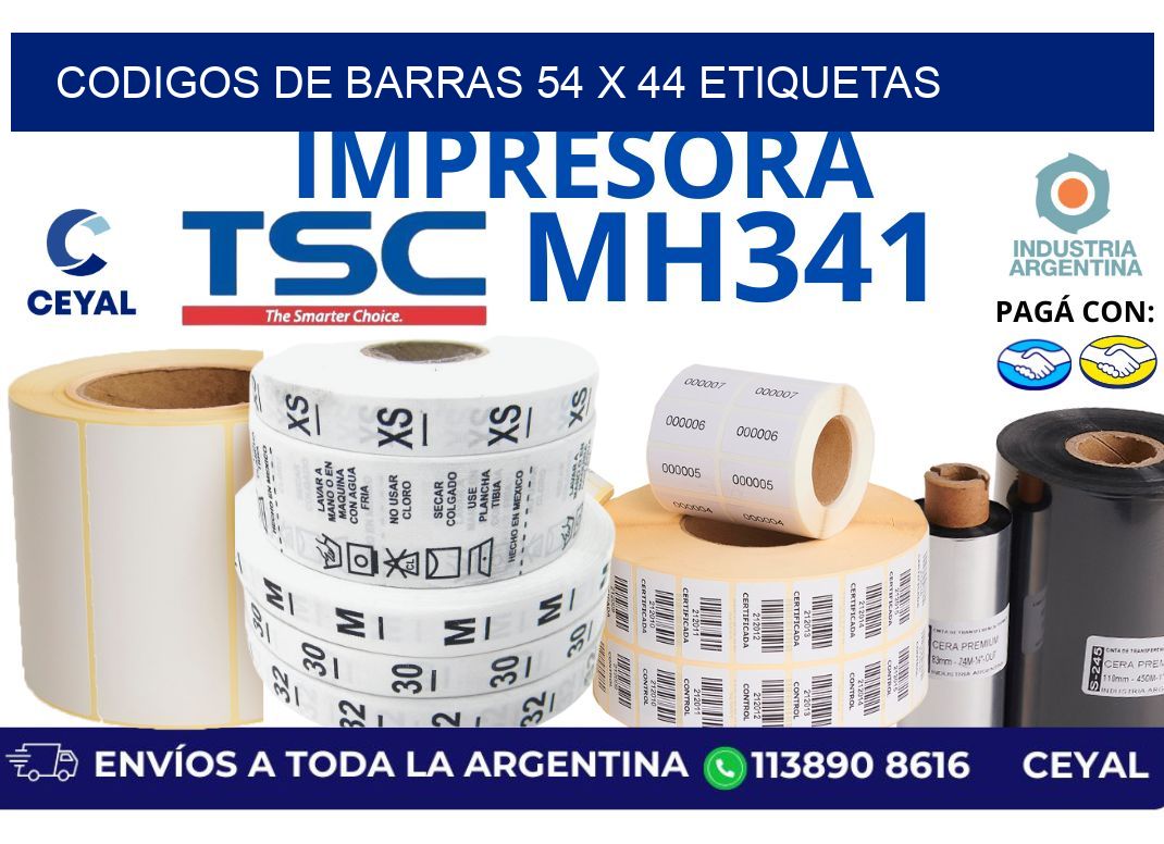 codigos de barras 54 x 44 etiquetas