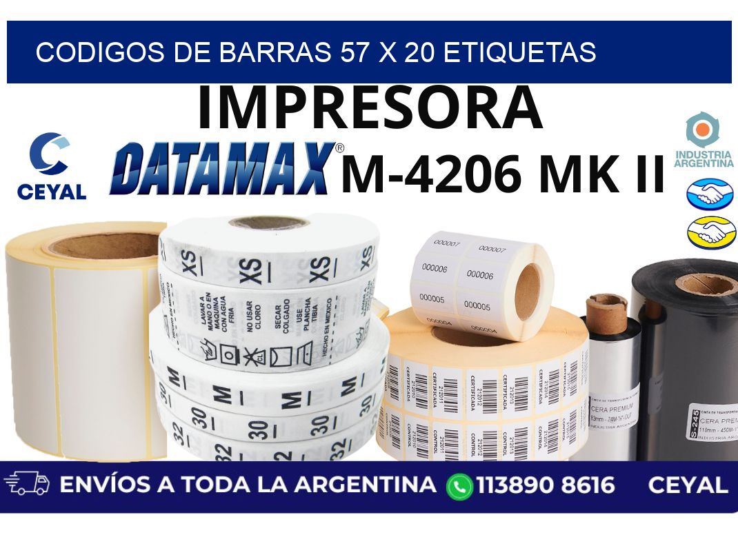 codigos de barras 57 x 20 etiquetas