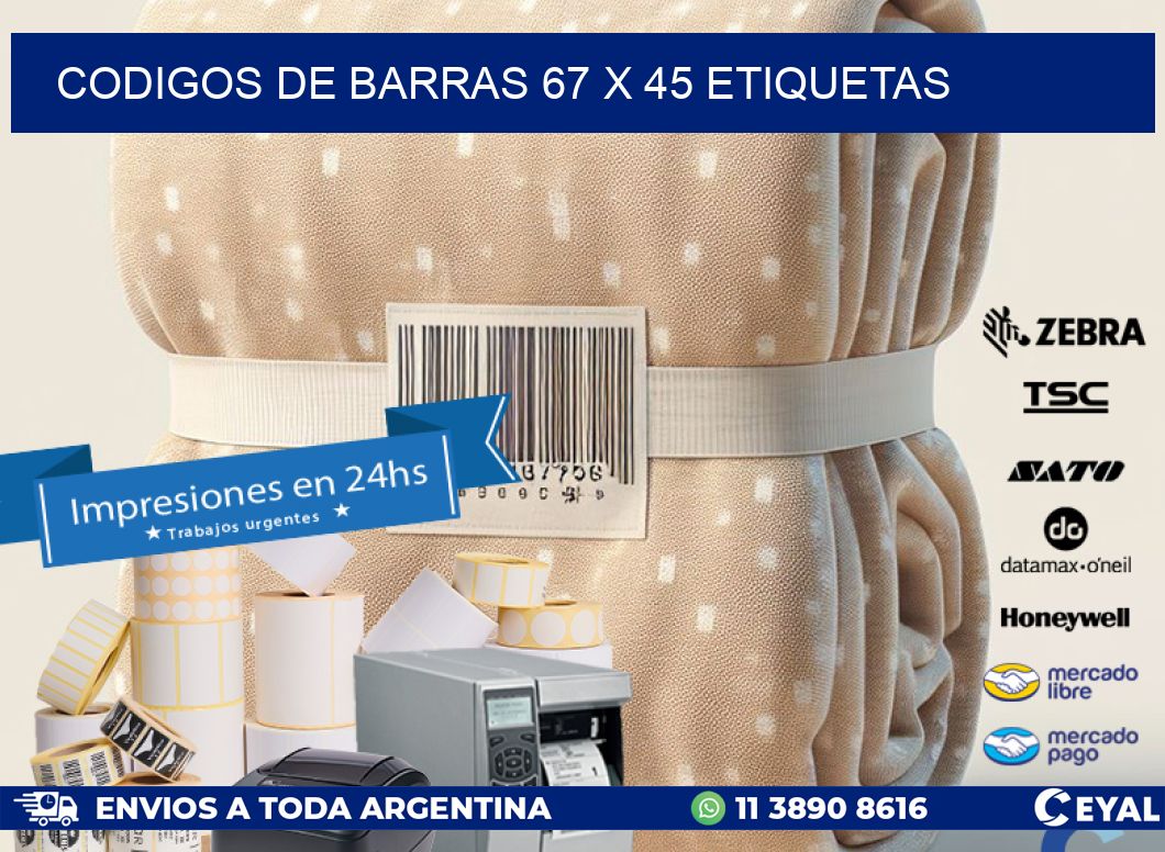 codigos de barras 67 x 45 etiquetas