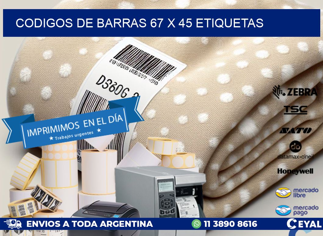 codigos de barras 67 x 45 etiquetas