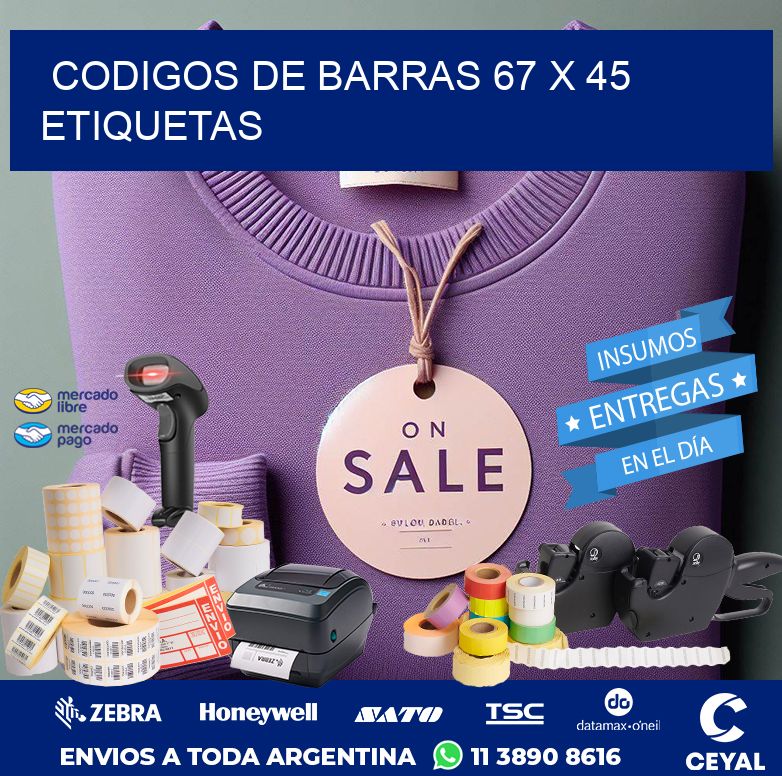 codigos de barras 67 x 45 etiquetas