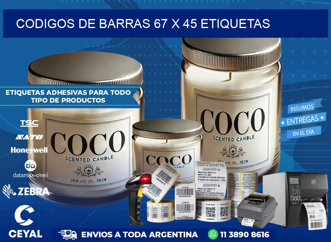 codigos de barras 67 x 45 etiquetas