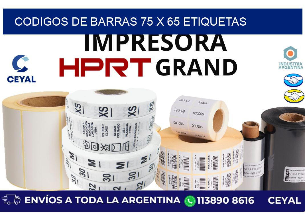 codigos de barras 75 x 65 etiquetas