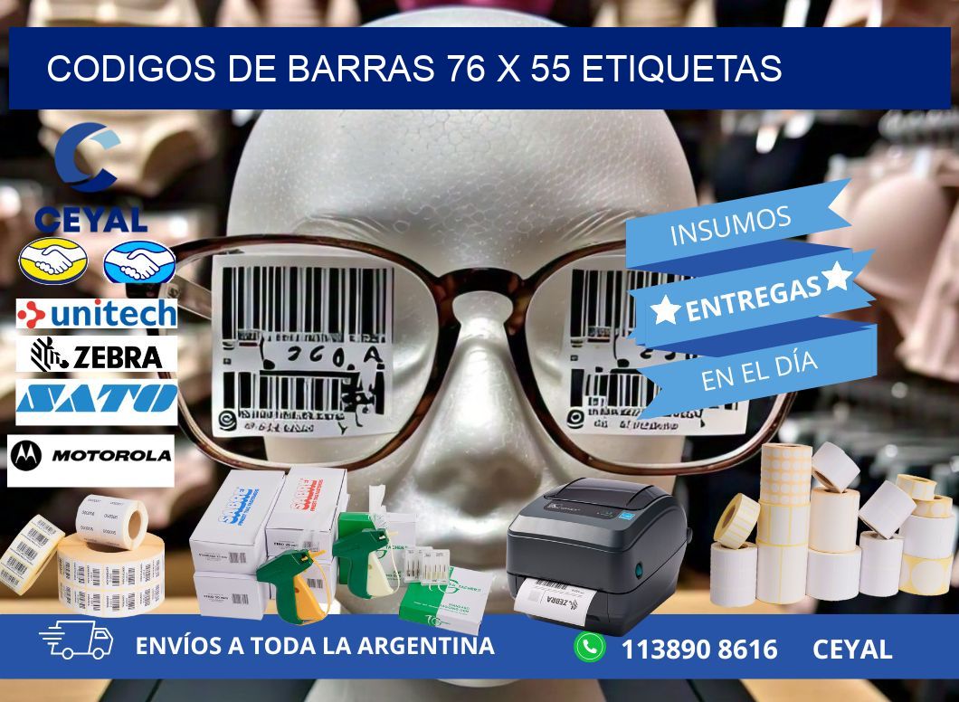 codigos de barras 76 x 55 etiquetas