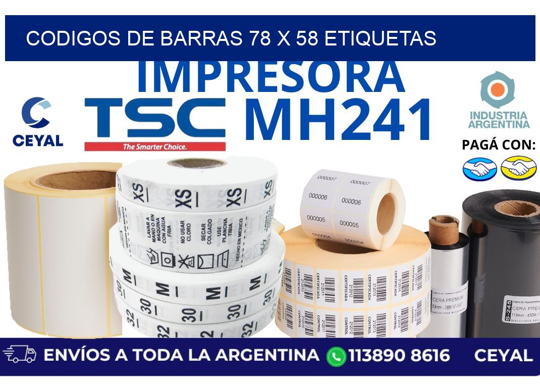 codigos de barras 78 x 58 etiquetas