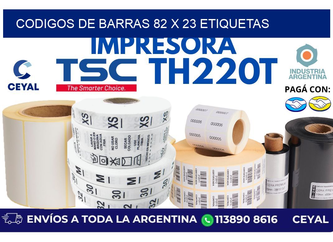 codigos de barras 82 x 23 etiquetas