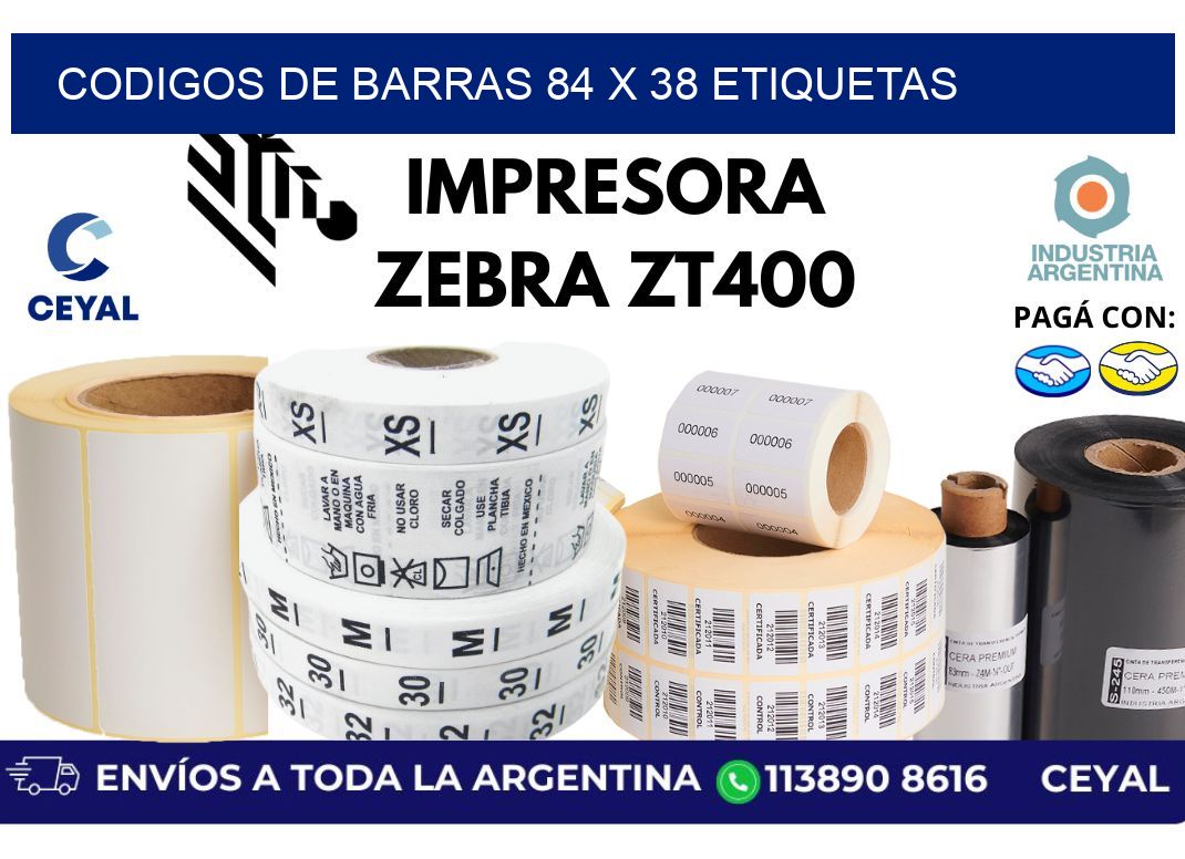 codigos de barras 84 x 38 etiquetas