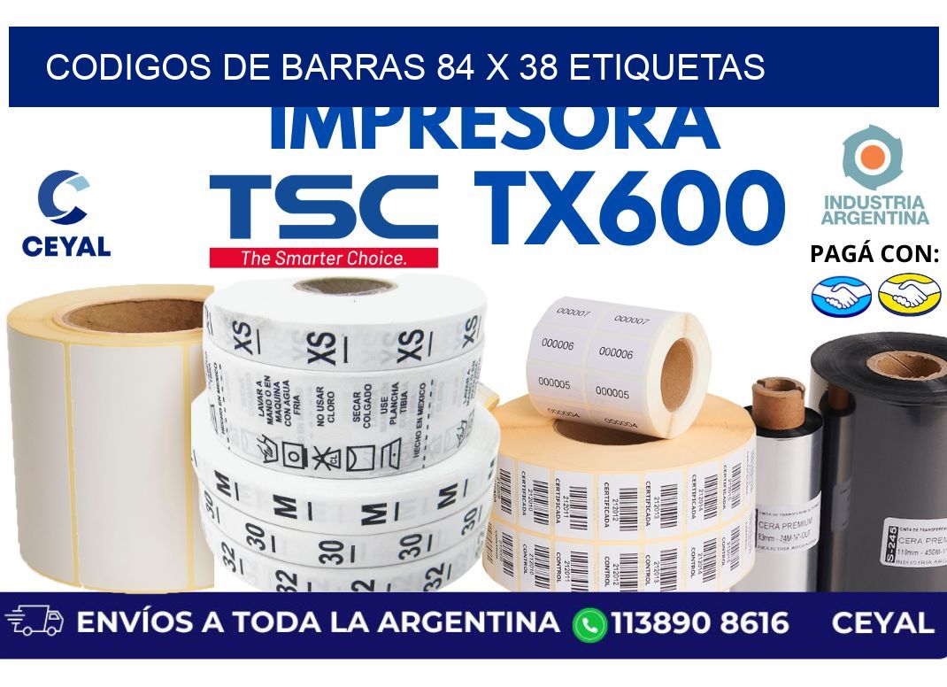 codigos de barras 84 x 38 etiquetas