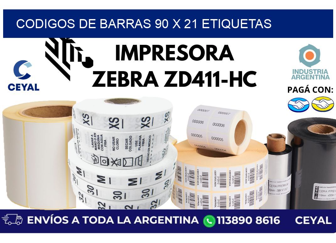 codigos de barras 90 x 21 etiquetas