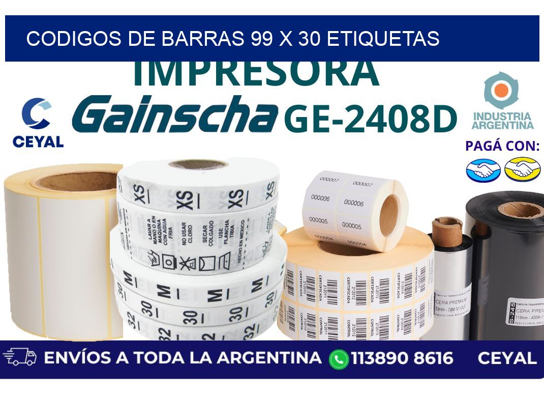codigos de barras 99 x 30 etiquetas