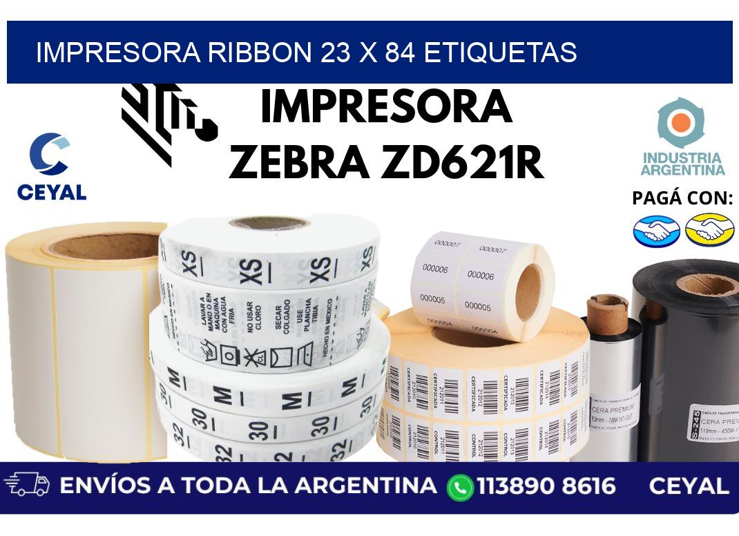 impresora ribbon 23 x 84 etiquetas