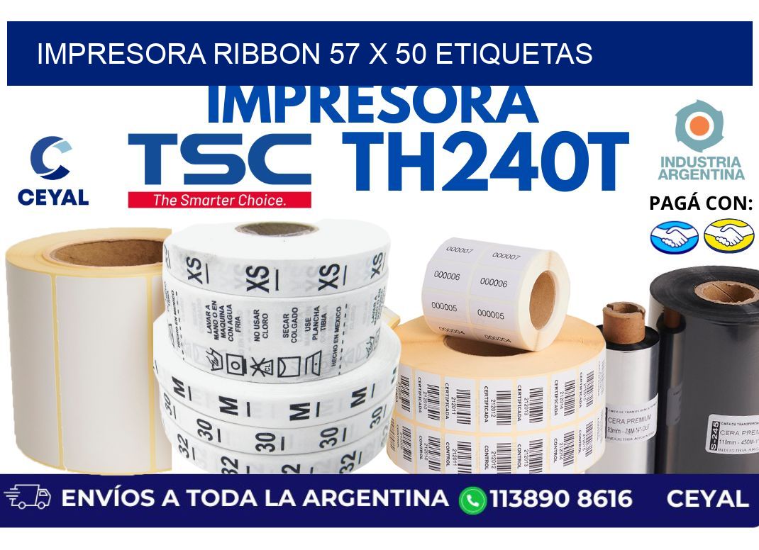 impresora ribbon 57 x 50 etiquetas