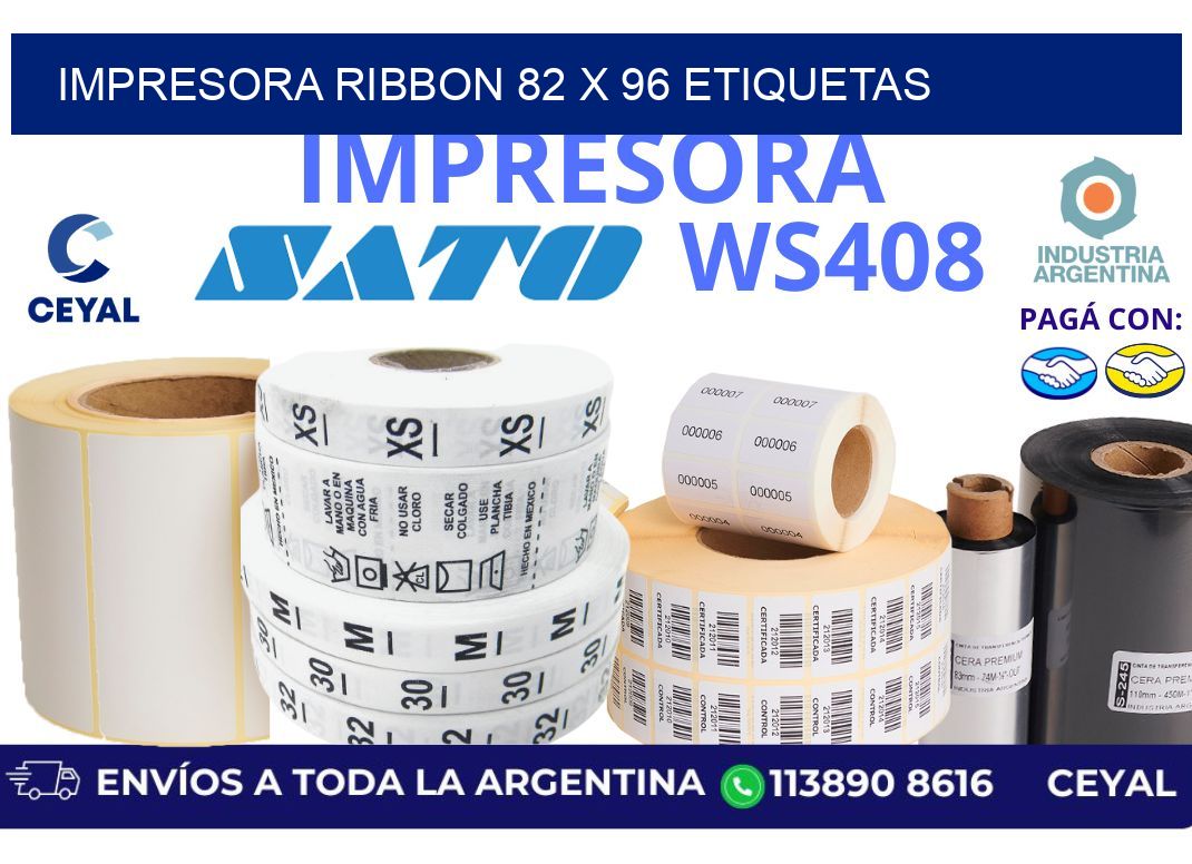 impresora ribbon 82 x 96 etiquetas