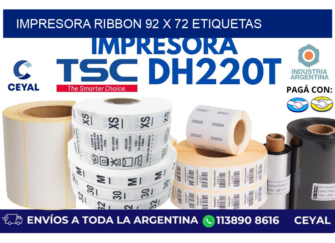 impresora ribbon 92 x 72 etiquetas