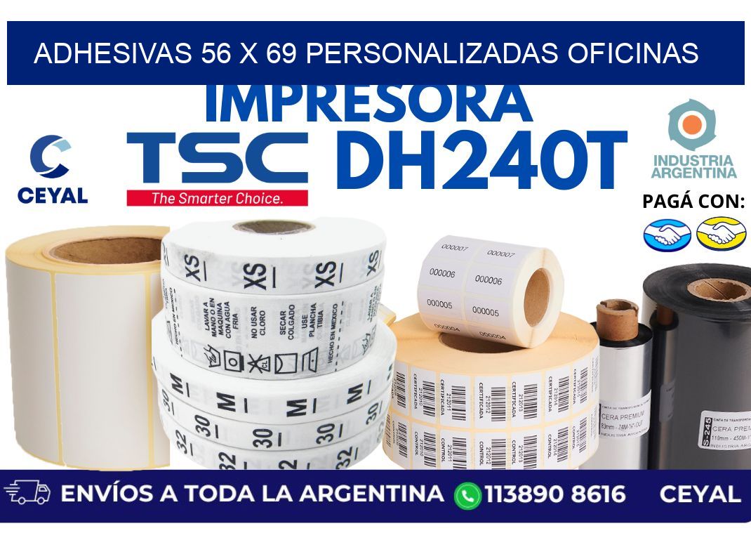 adhesivas 56 x 69 personalizadas oficinas