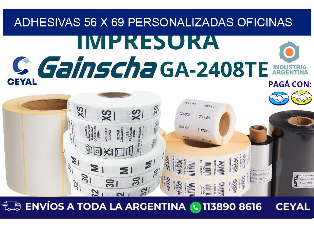 adhesivas 56 x 69 personalizadas oficinas