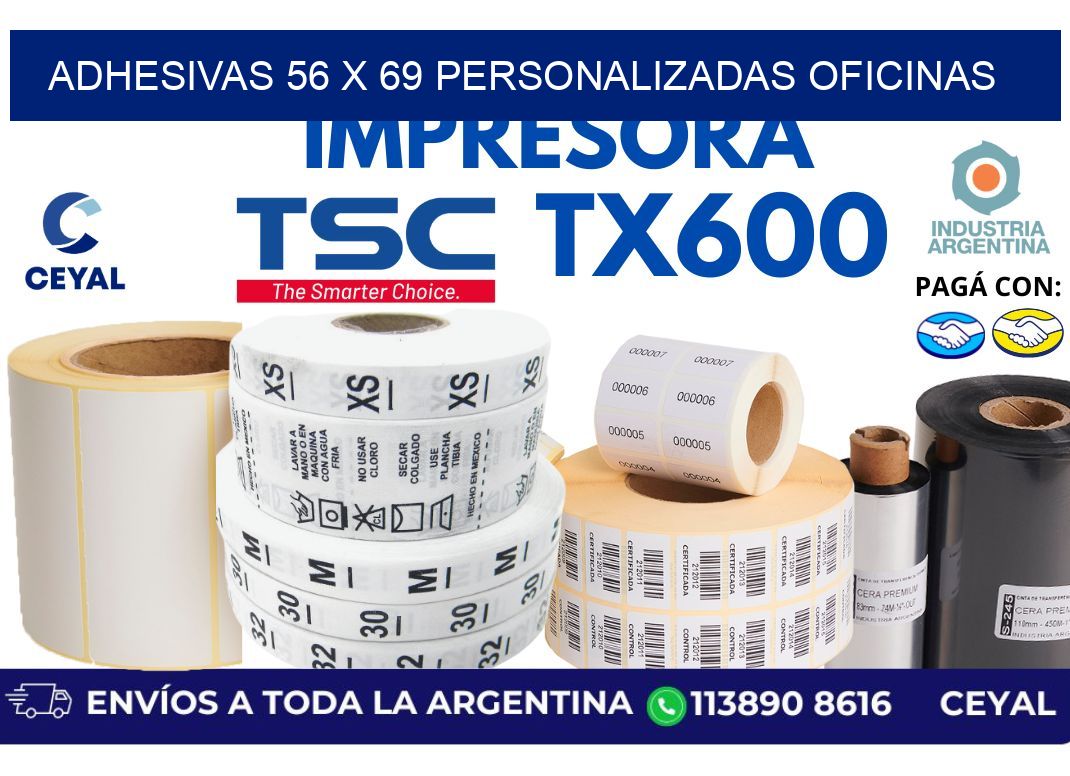 adhesivas 56 x 69 personalizadas oficinas