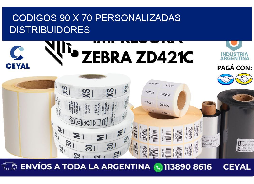 codigos 90 x 70 personalizadas distribuidores