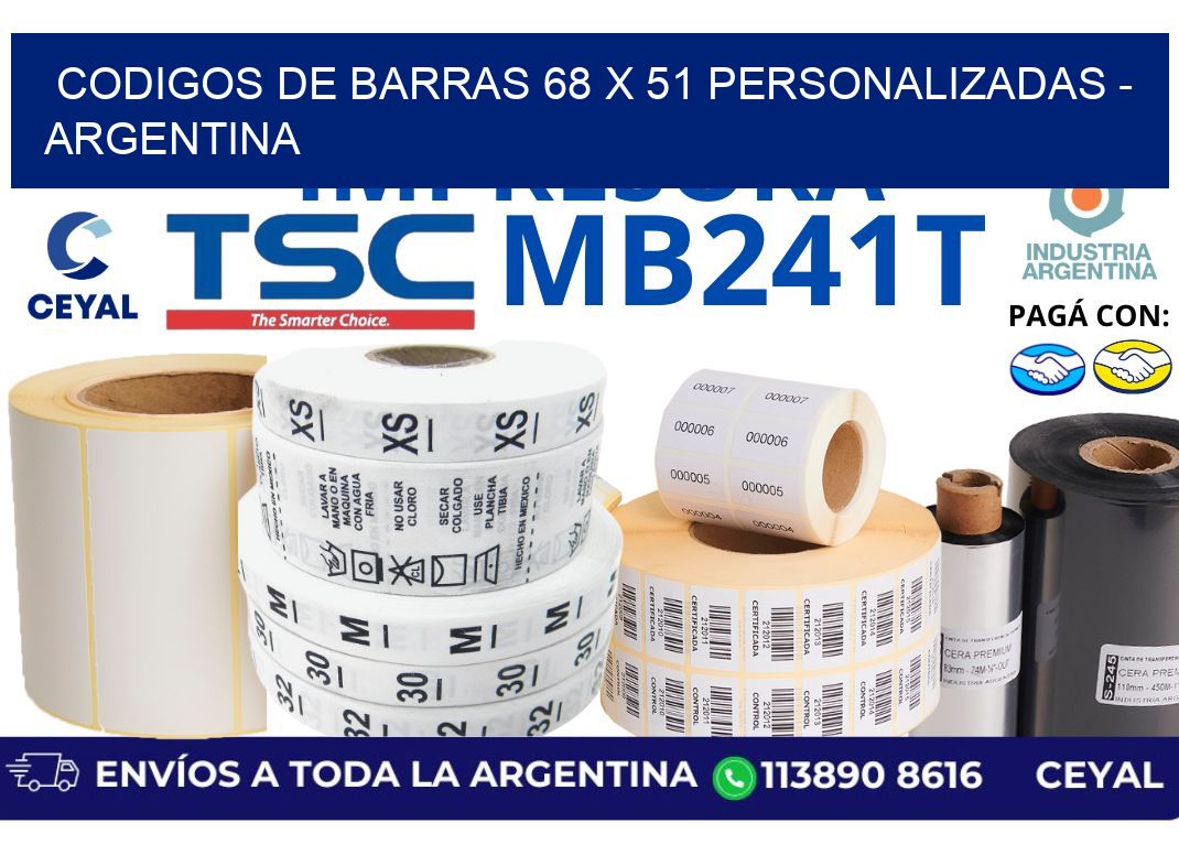 codigos de barras 68 x 51 personalizadas – Argentina