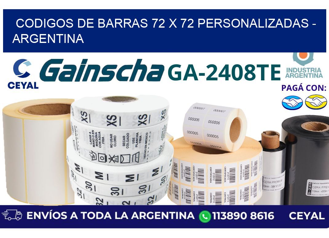 codigos de barras 72 x 72 personalizadas – Argentina