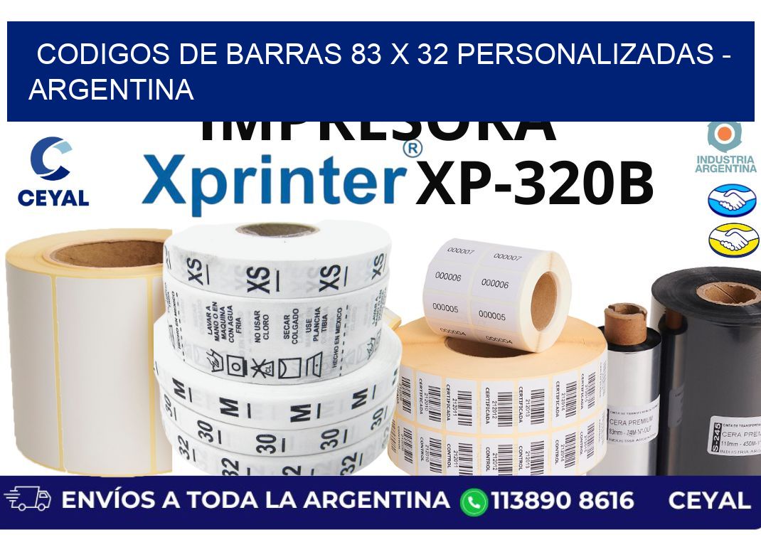 codigos de barras 83 x 32 personalizadas - Argentina