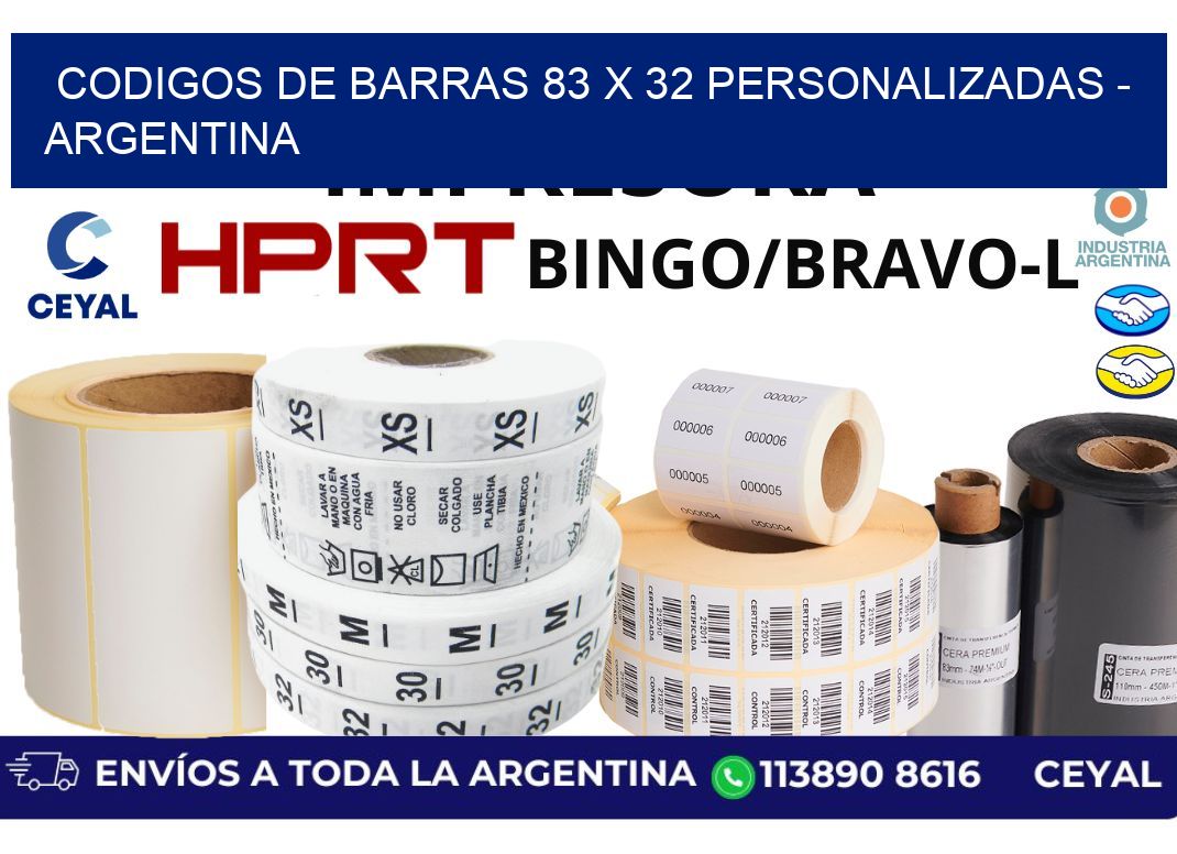 codigos de barras 83 x 32 personalizadas – Argentina