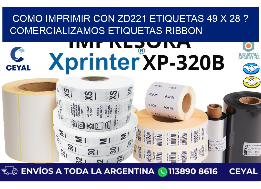 como imprimir con zd221 etiquetas 49 x 28 ? Comercializamos etiquetas ribbon