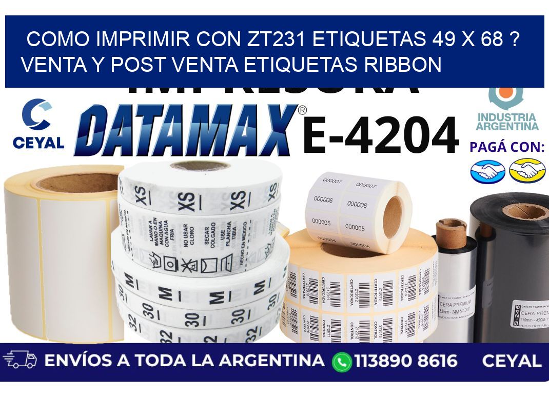 como imprimir con zt231 etiquetas 49 x 68 ? Venta y post venta etiquetas ribbon