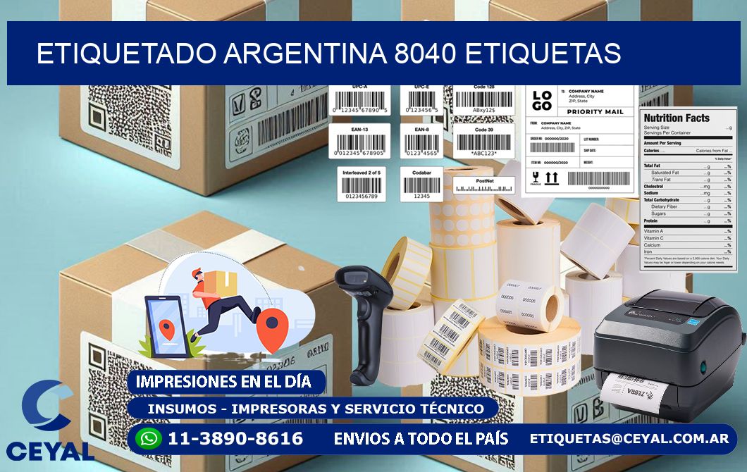 etiquetado argentina 8040 etiquetas
