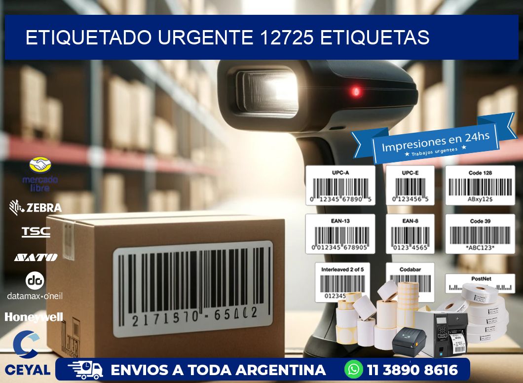 etiquetado urgente 12725 etiquetas