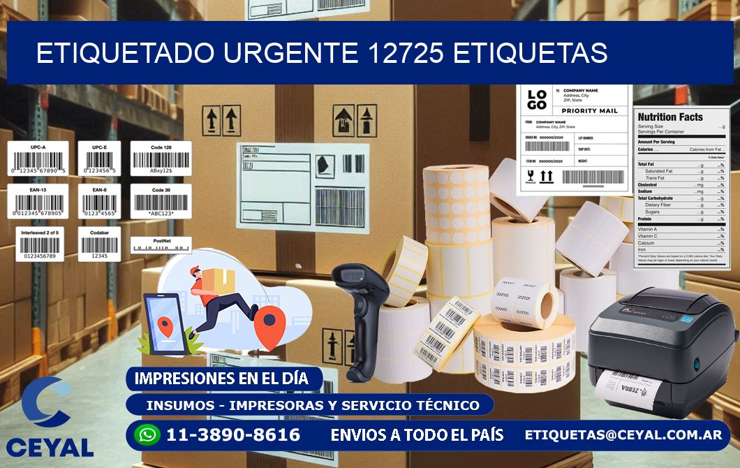 etiquetado urgente 12725 etiquetas