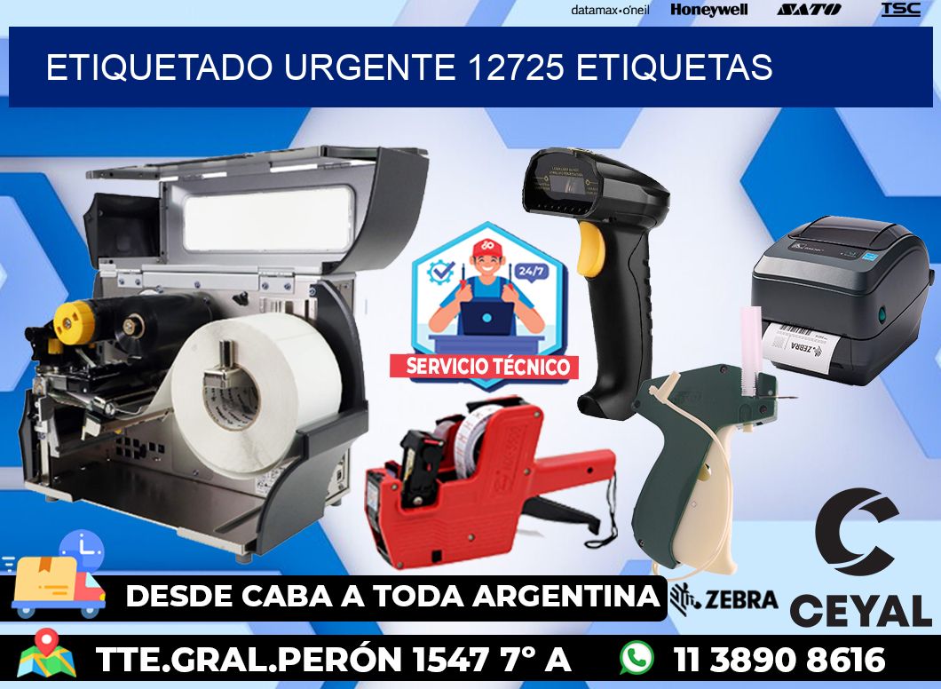 etiquetado urgente 12725 etiquetas