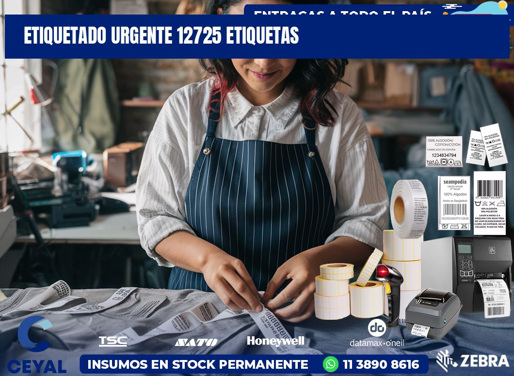 etiquetado urgente 12725 etiquetas