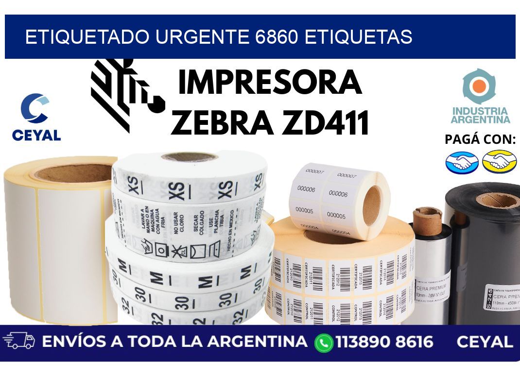 etiquetado urgente 6860 etiquetas