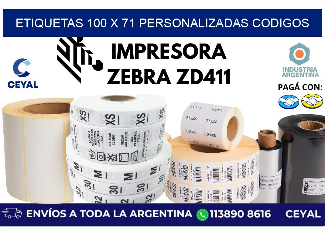 etiquetas 100 x 71 personalizadas codigos