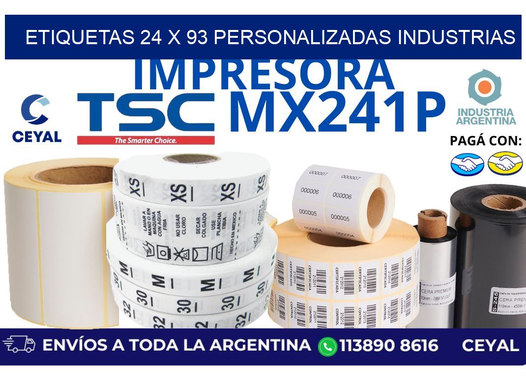 etiquetas 24 x 93 personalizadas industrias