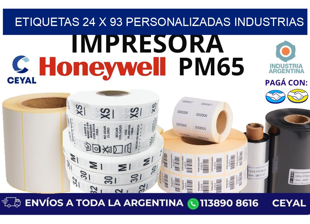etiquetas 24 x 93 personalizadas industrias
