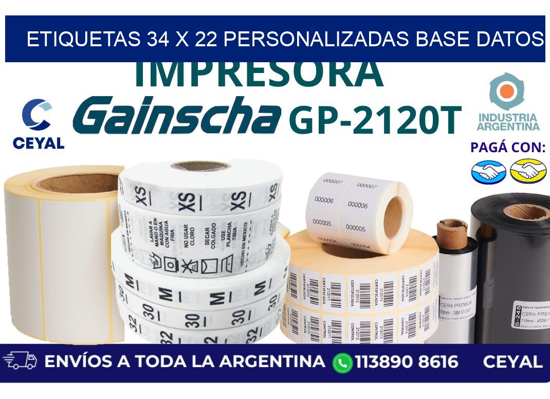 etiquetas 34 x 22 personalizadas base datos