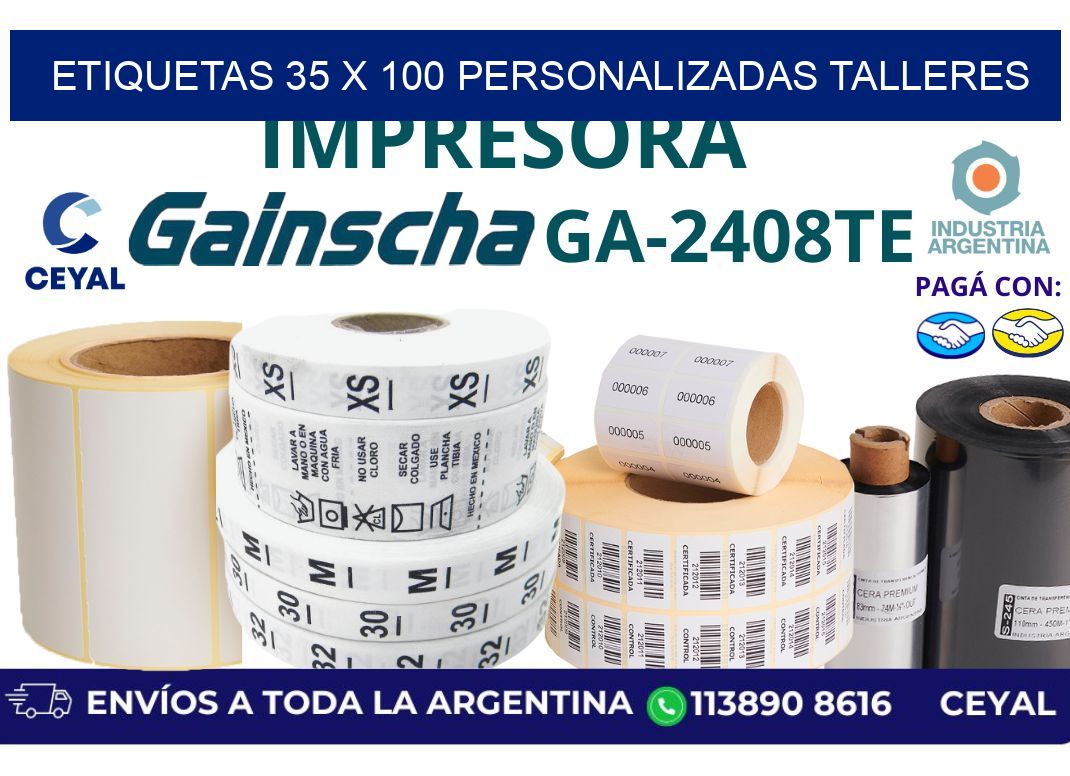 etiquetas 35 x 100 personalizadas talleres