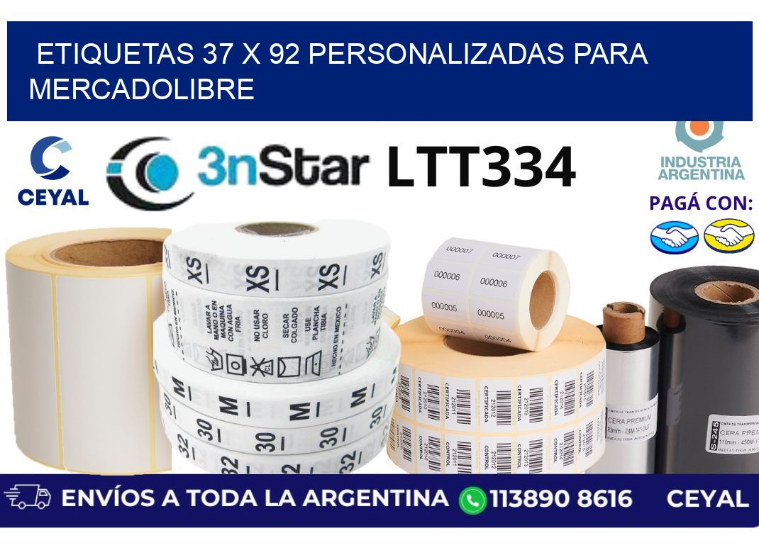 etiquetas 37 x 92 personalizadas para mercadolibre