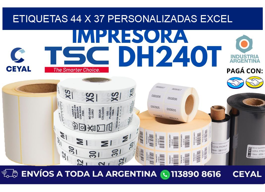 etiquetas 44 x 37 personalizadas excel