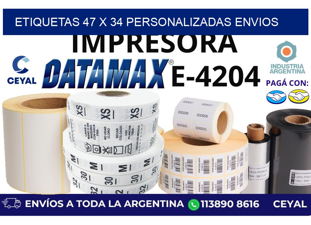 etiquetas 47 x 34 personalizadas envios