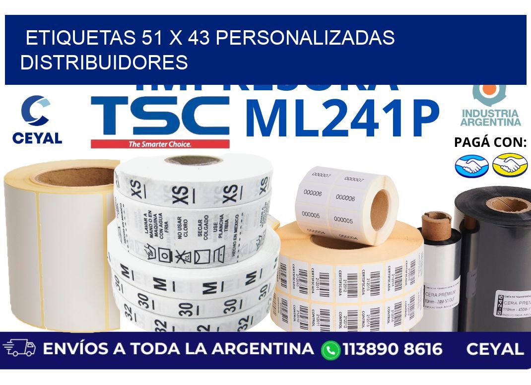 etiquetas 51 x 43 personalizadas distribuidores