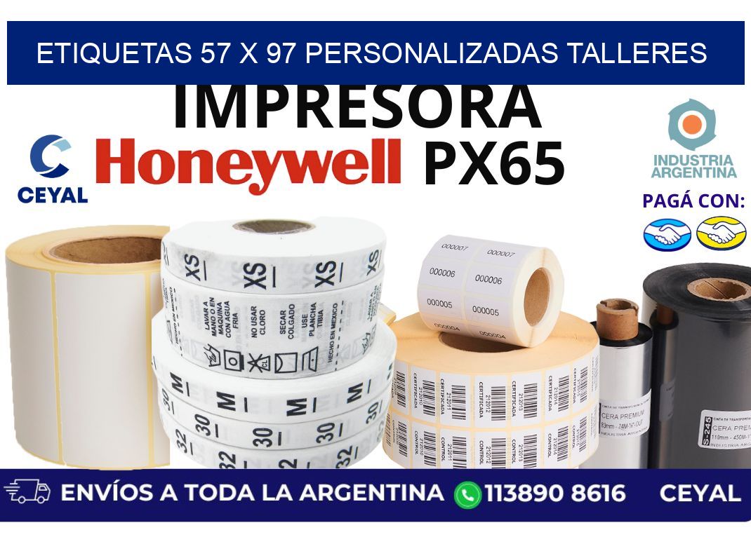 etiquetas 57 x 97 personalizadas talleres