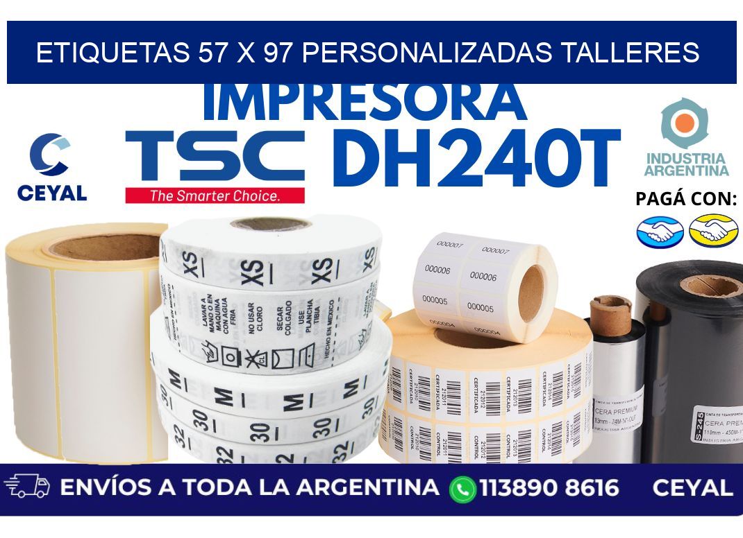 etiquetas 57 x 97 personalizadas talleres