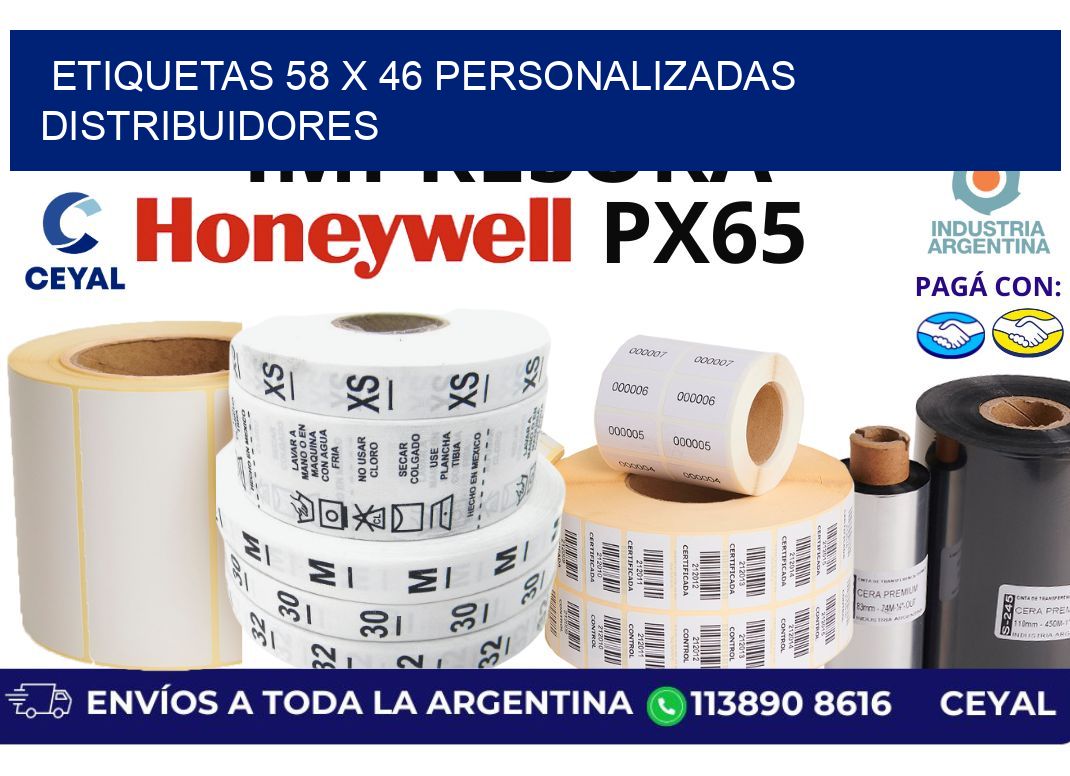 etiquetas 58 x 46 personalizadas distribuidores