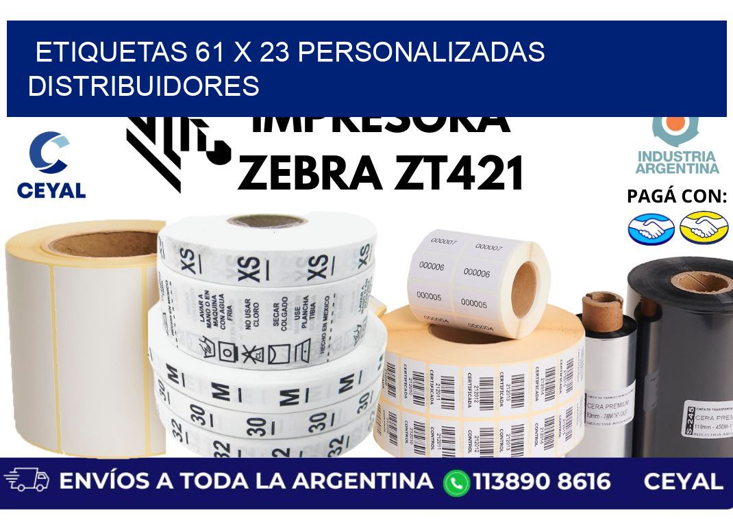 etiquetas 61 x 23 personalizadas distribuidores